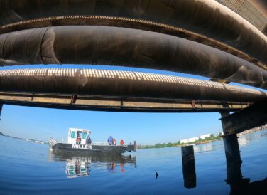 transfer station pipelines side view above water GoPro photo