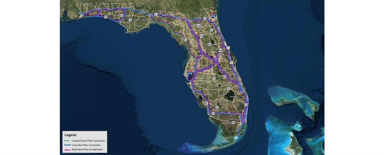 FDOT WAN network future connections map of Florida statewide